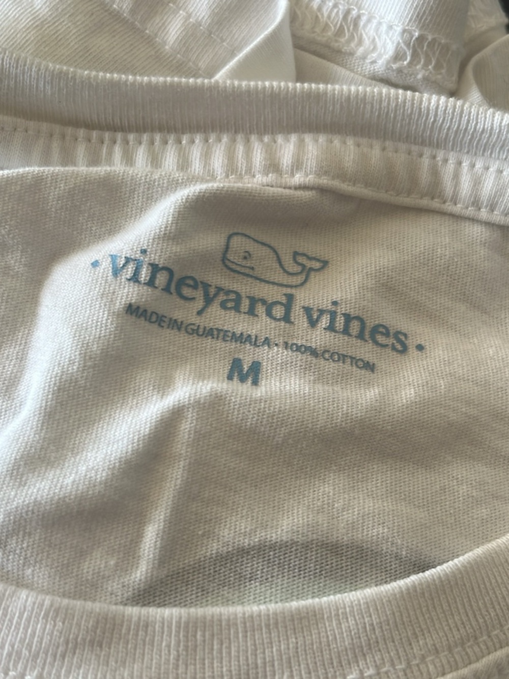 Vineyard Vines Women’s Medium classic white cotton pocket T-shirt f - Picture 5 of 5